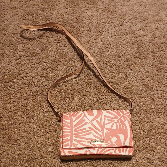kate spade Handbags - Kate Spade Pink Palm Patterned Crossbody Bag